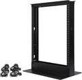 Aeons 13U 2 Post Open Frame Server Network Relay Rack for 19 Inch Networking Data & IT Devices A/V Equipment, Durable 2-Post Rack 13 U Aluminum Extrusion, Black