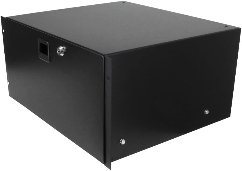 Penn Elcom 3235LK Standard Steel Rack Drawer for 5 Rack Spaces, 5U Sliding with Slam Latch & Keyed Lock, 14 Inch Deep Gear Storage