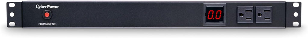 CyberPower PDU15M2F12R Metered PDU, 100-125V/15A (Derated to 12A), 14 Outlets, 1U Rackmount, 15 Foot Power Cord