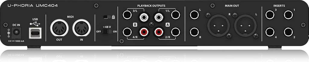 Behringer UMC404HD Audiophile 4x4, 24-Bit/192 Khz USB Audio/MIDI Interface with Midas Mic Preamplifiers | For Recording Microphones and Instruments