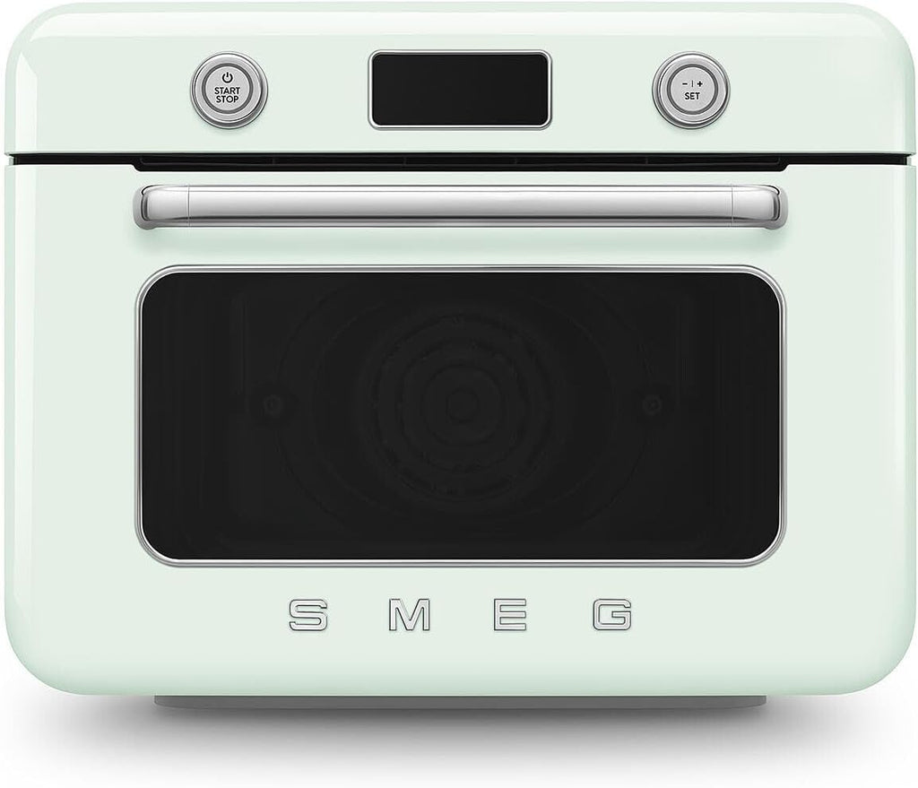 SMEG COF01Countertop Combi Oven - Multi-Function Grill, Air Fry, Steam, Bake, Convection, Defrost, and Warm, 10 Cooking Functions - Made In Italy (Pastel Green)