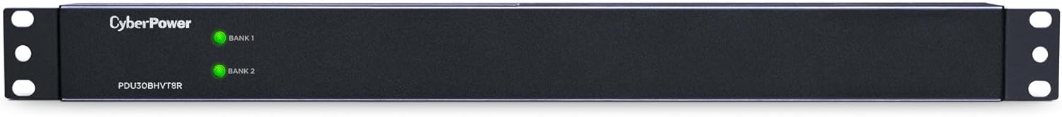 CyberPower PDU30BHVT8R Basic PDU, 208-230V/30A (Derated to 24A), 8 Outlets, 10ft Power Cord, 1U Rackmount