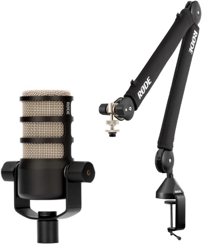 Rode RODECaster Pro 2 Complete Podcast Studio Kit with 4 PodMics, PSA1+ Boom Arms, StreamEye Cans50 Headphones, and Color-Coded XLR Cables