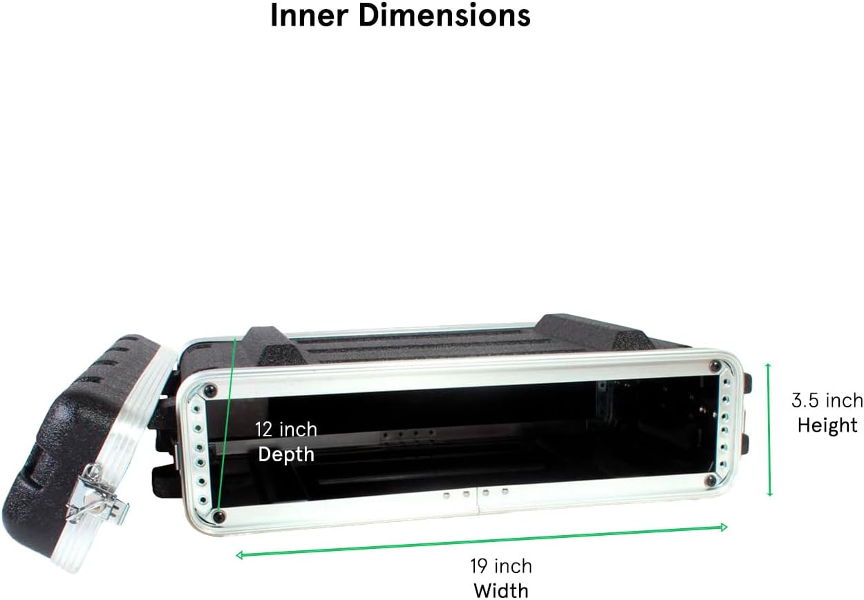 multicomp PRO 19' Rackmount Flight Case, 12' Depth, Stackable, ABS, Aluminum and Steel Construction (2U)
