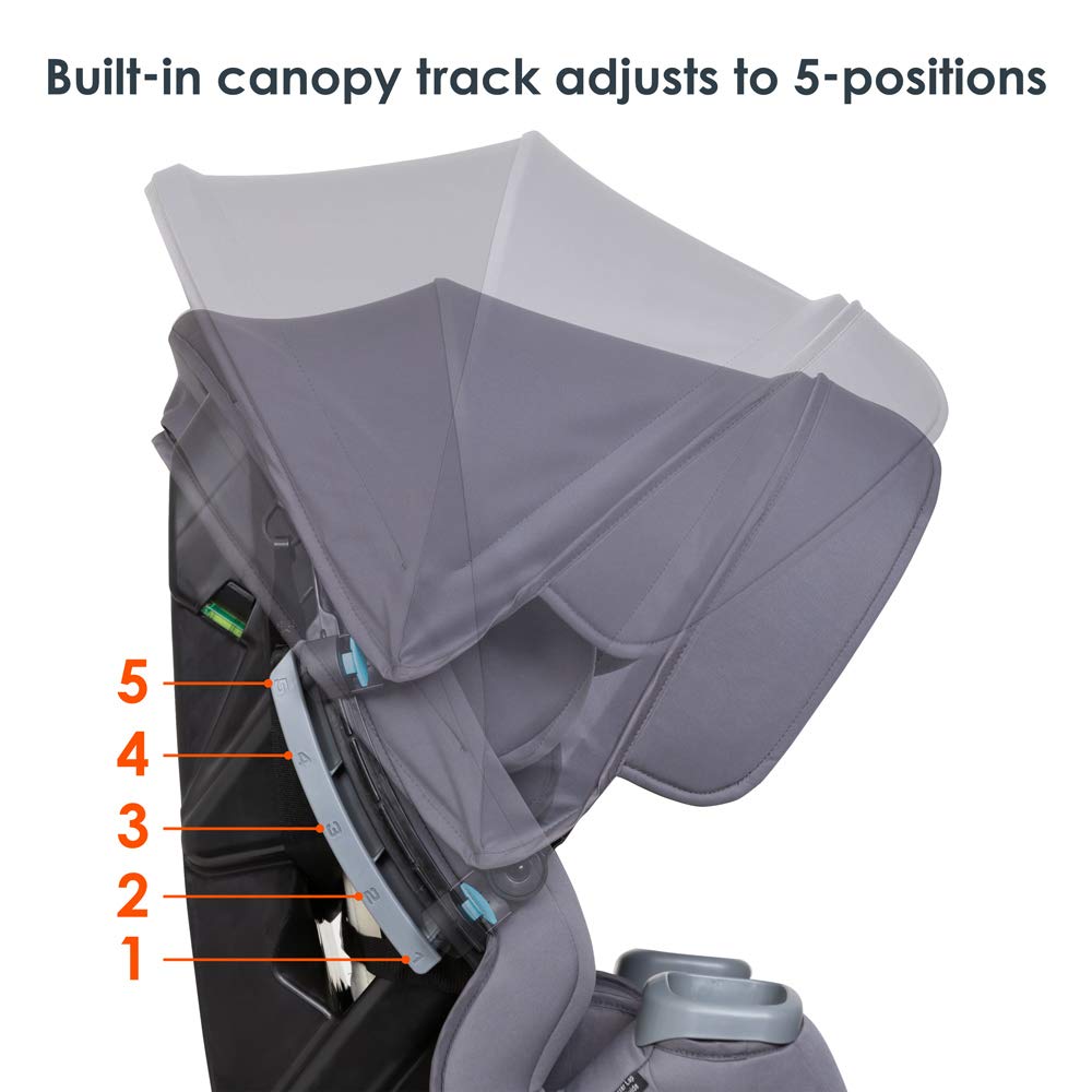 Baby Trend Cover Me™ 4-in-1 Convertible Car Seat, Vespa – Built-in Canopy, 4-Stage Growth System, Plush Comfort Padding, Multi-Position Recline