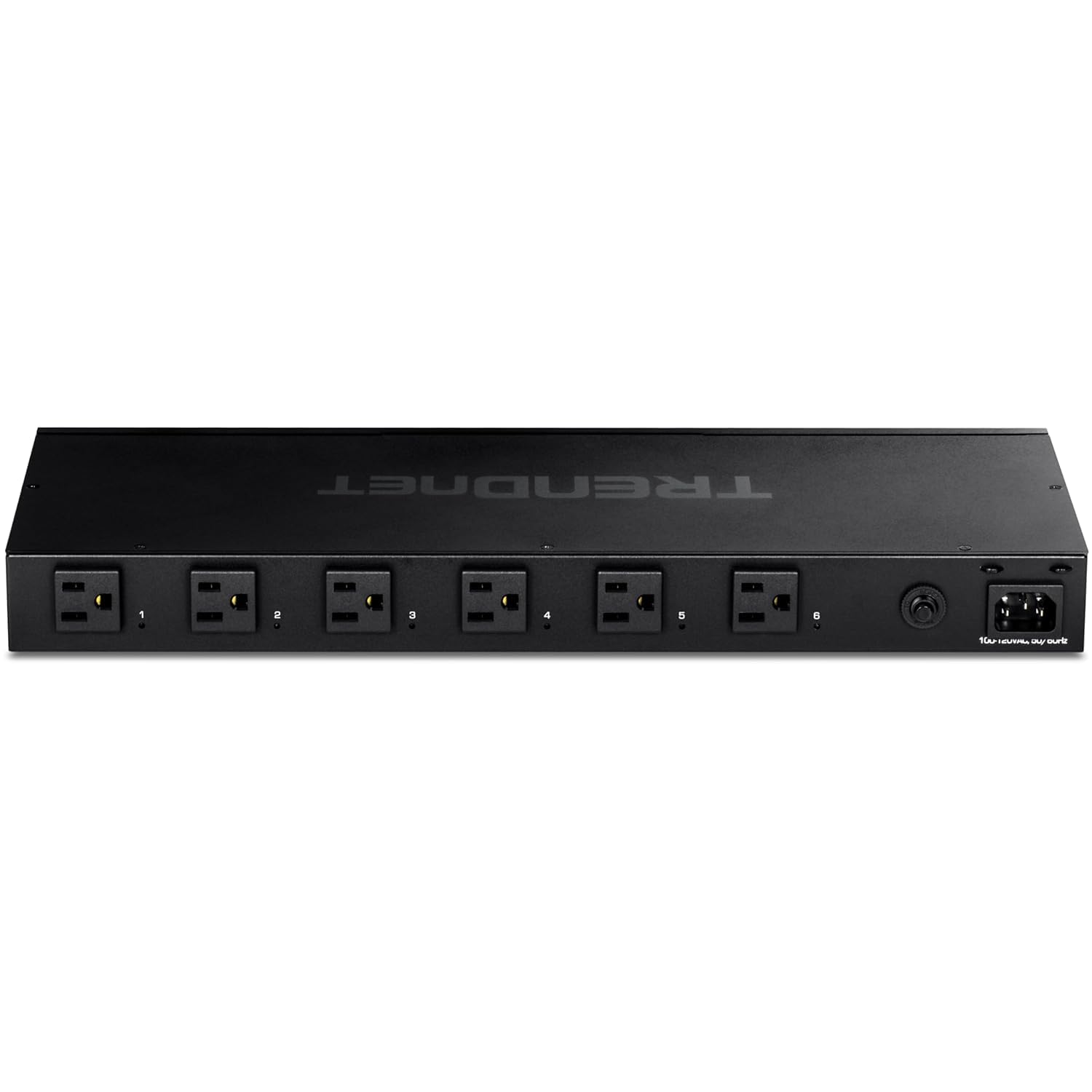 TRENDnet 6-Outlet Managed PDU, TPI-06, Rackmount Power Distribution Unit, UL Certified, 1 x NEMA 5-15R Bypass Power Outlet, 1 x Gigabit RJ-45 Port, Overload Protection, Surge Protection 2160J, Black