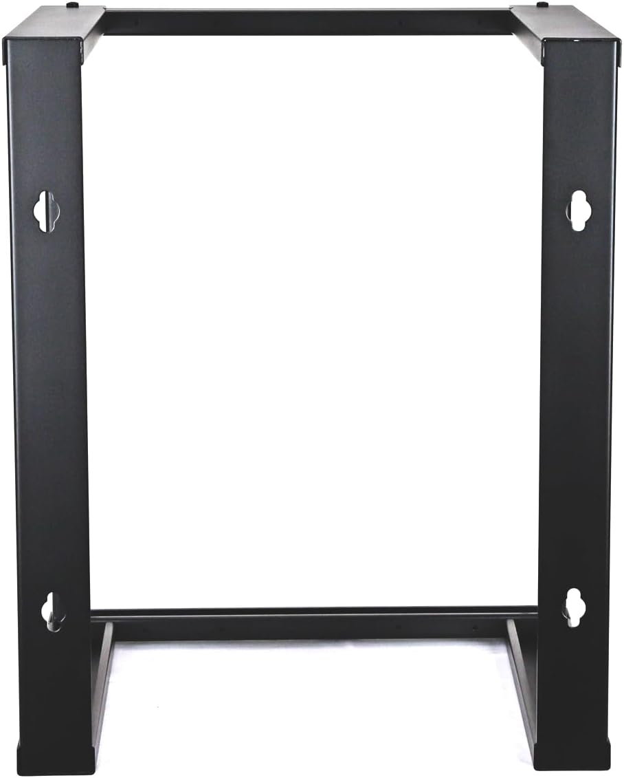 AEONS 12U Open Frame Wall Mount 19-Inch IT Network Server A/V Equipment Rack 16' Depth 12-24 Threaded 2-Post Mounting, Black