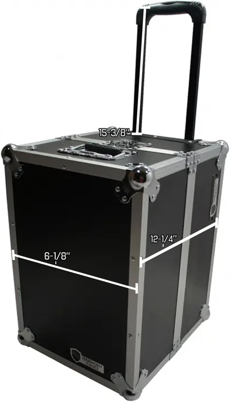Harmony Audio Case HCLPHWE Rolling Flight Case Wheels & Handle 100 LP Vinyl Records