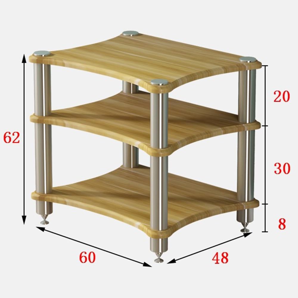 1 2 3 4 Tier AV Media Stand Component Cabinet Corner Shelf Wooden Stereo Cabinet Audio Rack Tower CD Player Stand for Home/Office/Audio Video/DJ/Theater ﻿ ﻿(White,3 Tier-60x50x60cm)
