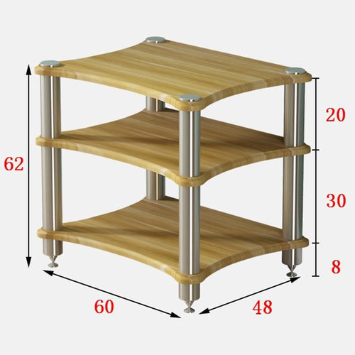 1 2 3 4 Tier AV Media Stand Component Cabinet Corner Shelf Wooden Stereo Cabinet Audio Rack Tower CD Player Stand for Home/Office/Audio Video/DJ/Theater ﻿ ﻿(White,3 Tier-60x50x60cm)