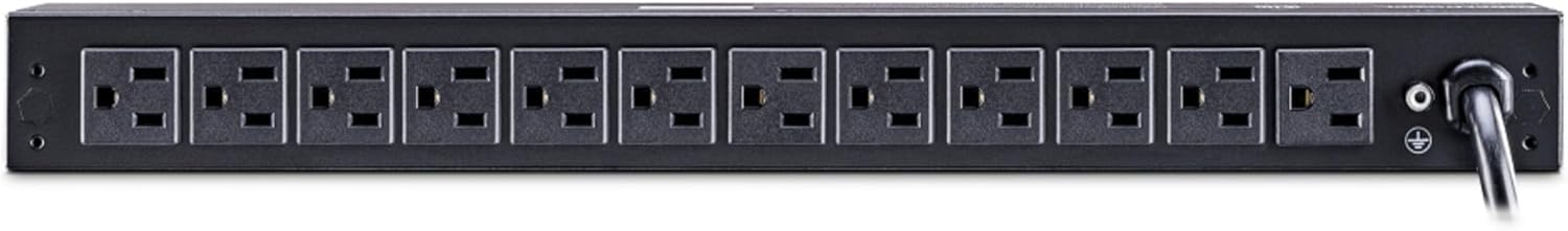 CyberPower PDU15M2F12R Metered PDU, 100-125V/15A (Derated to 12A), 14 Outlets, 1U Rackmount, 15 Foot Power Cord