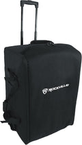 Rockville SB12 v2 Rolling Travel Bag for 12' DJ PA Speakers with Speaker Stand Pocket, Soft Foam Padding, Semi-Rigid Structure, Water-Resistant, for Mobile DJs and Musicians