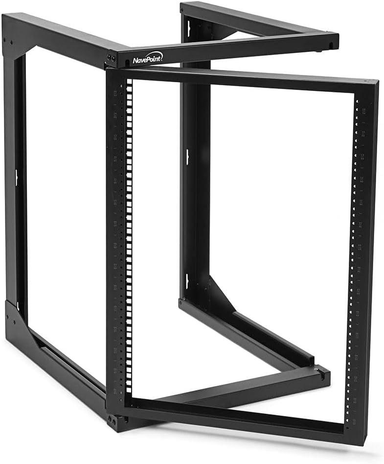 NavePoint 15U Server Rack with Swing Gate - Wall Mount Rack for 19 Inch IT & AV Equipment - 24' Deep, Black