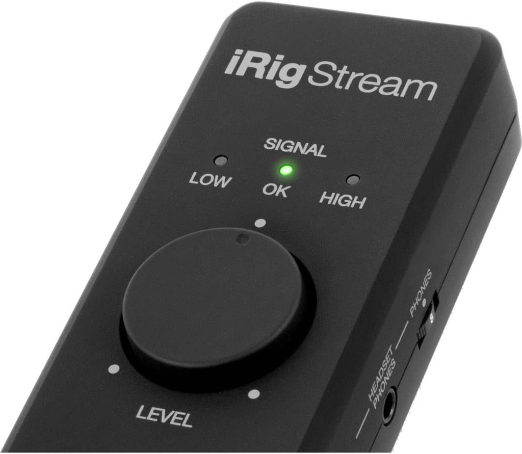 IK Multimedia iRig Stream stereo audio interface for iPhone, iPad, Mac, iOS and PC with USB-C, Lightning and USB for 24-bit, 48 kHz recording from mixers and studio gear