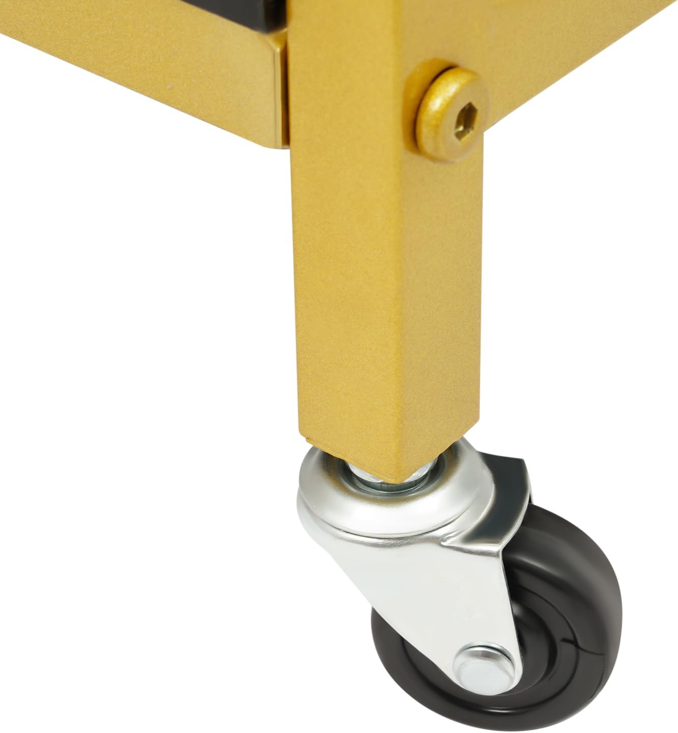 3D Printer Stand with Filament Storage, 3D Printer Filament Storage Rack, Rolling Printers Cart, Heavy Duty Mobile Printer Table with Wheels for Workshop Studio Office - Gold