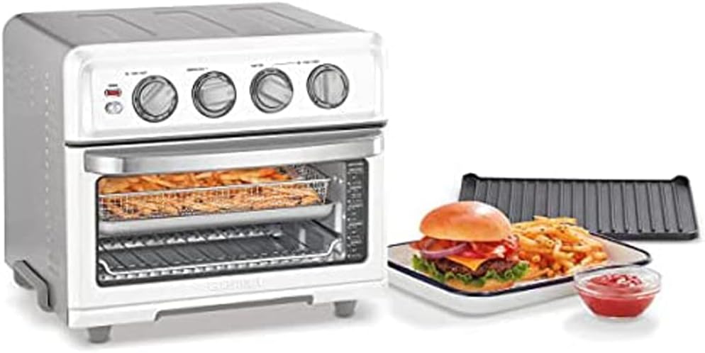 Cuisinart TOA-70W AirFryer Toaster Oven with Grill White Bundle with Deco Chef Pair of Red Heat Resistant Oven Mitt