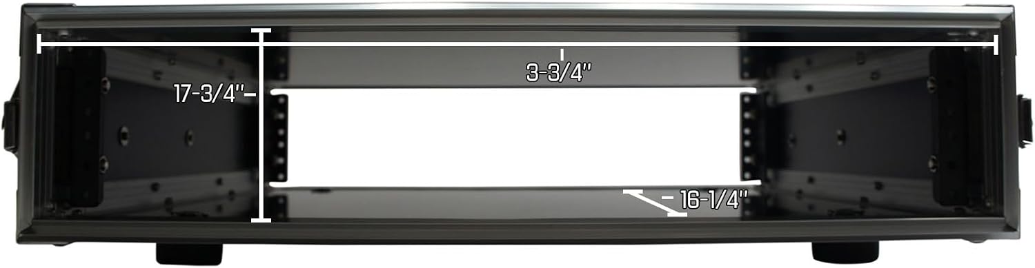 Harmony Audio Cases HC2UAD DJ Flight Amp 2U Rack Space Road Travel Amplifier Case