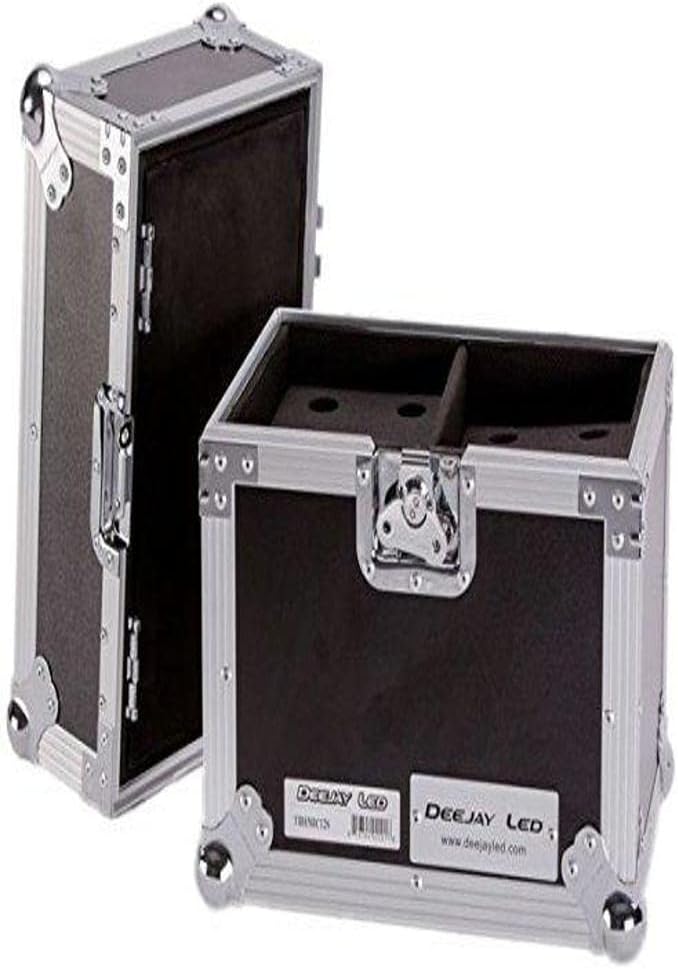 Fly Drive Microphone Case with Storage Compartment for 12 Removable Cover with Cable and Accessory Locking by Ball Detent Three Storage Padded Pearl Foam Inside Per Mic Shape DEEJAYLED TBHMIC12S