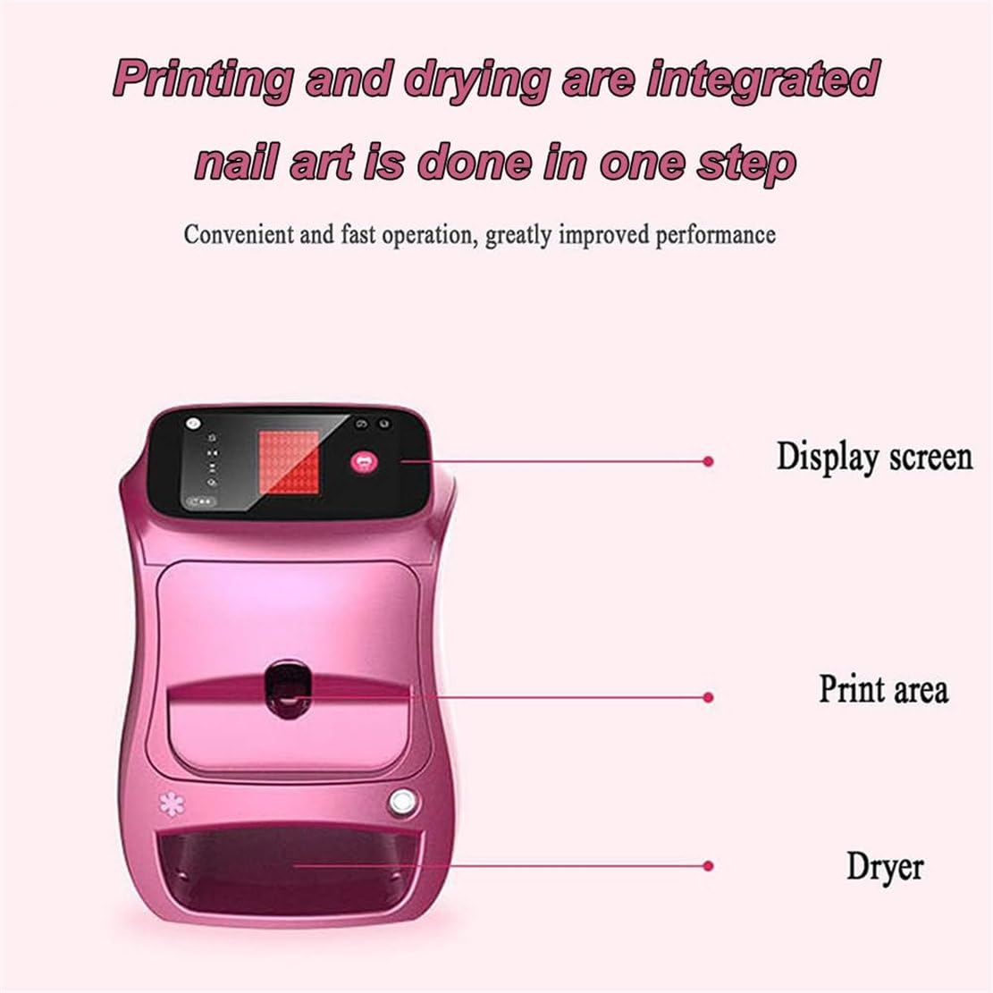 Automatic Smart 3D Art Nail Printer, Digital Mobile Nail Art Printer - Mini Portable Nail Painting Machine Control Through Free Mobile App, for Beauty & Personal Care for Girls' Home Nails