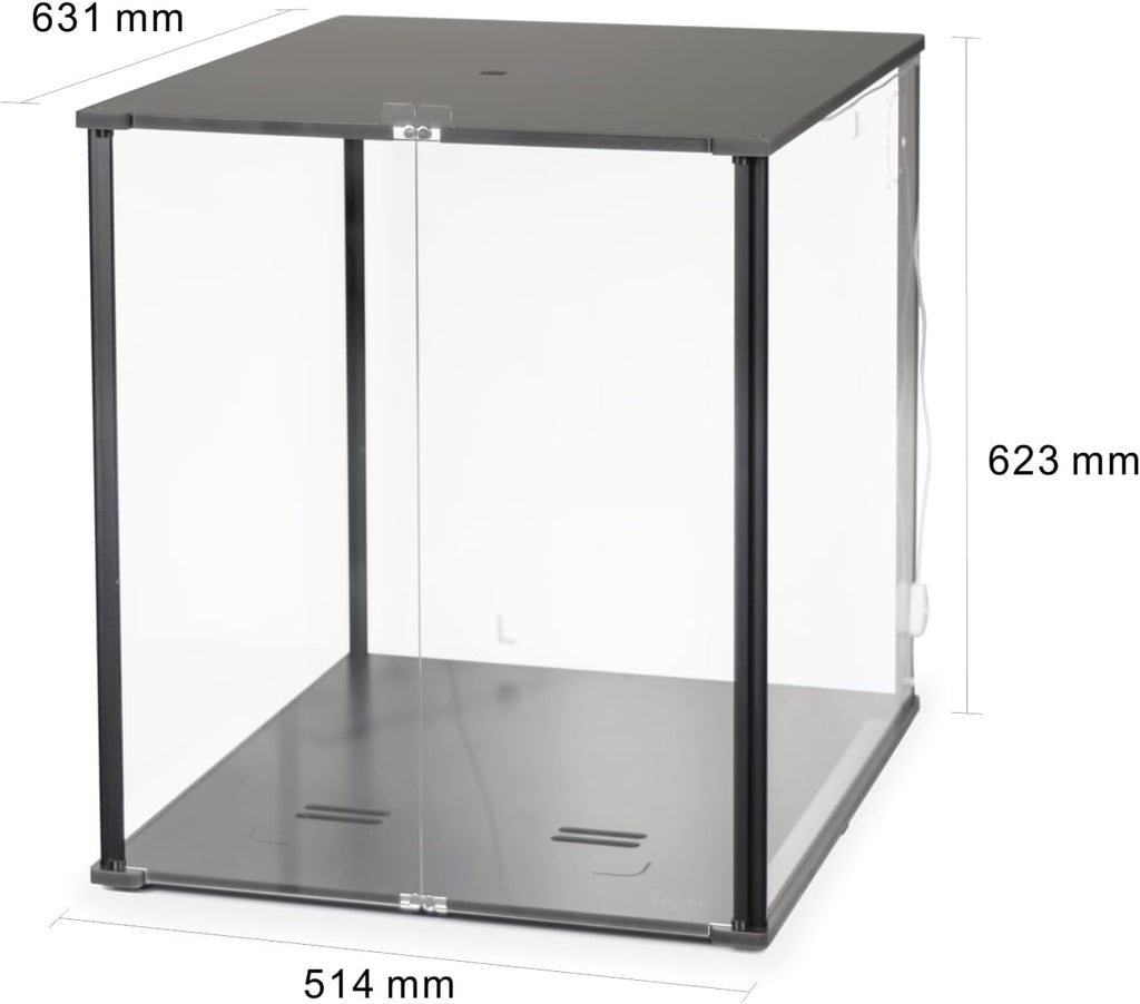 3D Printer Enclosure for Bambu Lab A1 - Fume & Odor Control, Ventilation Cutout for Air Purification, Overheating Protection, LED Light, Versatile AMS Lite Placement, Black