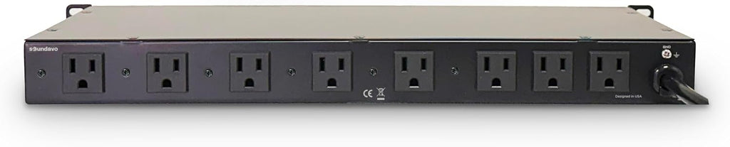 PMX-900 Rack-mount 1U Power Conditioner/Surge Protection - Noise Filtering with 2 Front-panel Pull-out LED Lights & LED Voltage Monitor Display (No Sequencer Function)