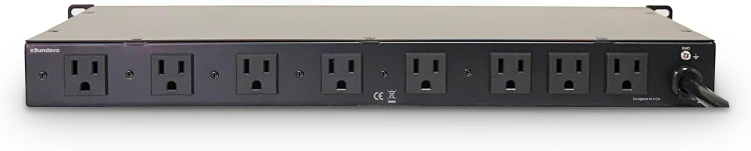 PMX-800 Rack-mount 1U Power Conditioner/Surge Protection - Noise Filtering with 2 Front-panel Pull-out LED Lights (No Sequencer Function)