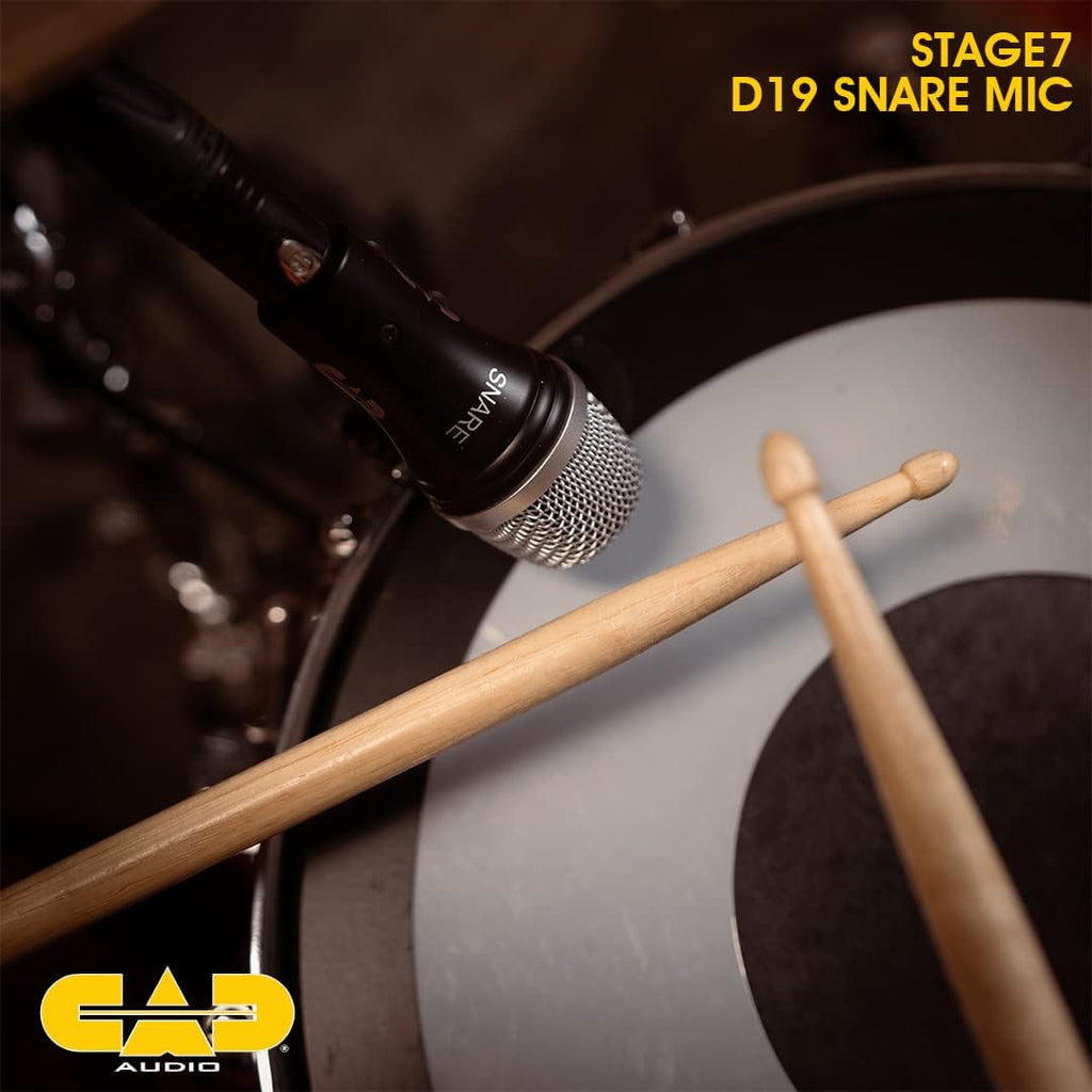 CAD Audio STAGE7 7-Piece Drum Mic Pack – D10 Kick, D19 Snare, 3× D29 Toms & 2× C9 Overheads, Vinyl Carry Case