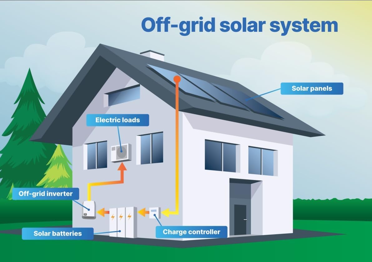 30KW Off Grid Solar System Complete Kit 96KWH Kit Home Solar Power System Complete Kit with 60PCS*550W Solar Panels, 3Sets 48V 10KW Off Grid Inverter, 6Sets 16KWH 51.2V 314Ah LiFeP04 Battery