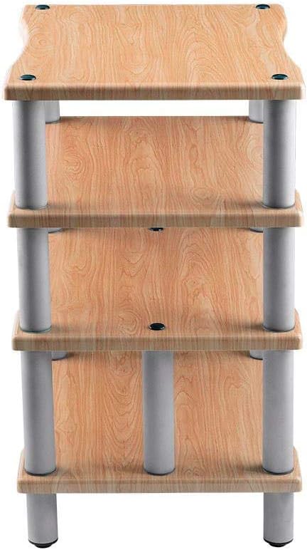 Monolith by Monoprice Heavy Duty 4 Tier Audio Stand XL 1 inch Shelf Thickness Maple