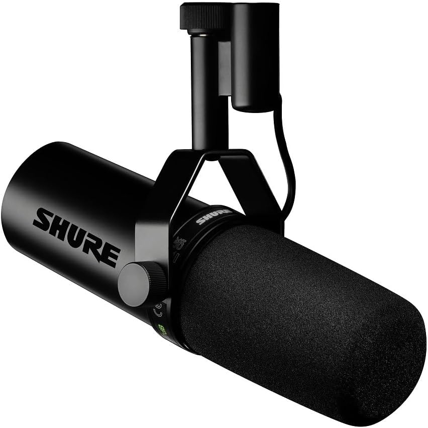 Shure SM7dB Dynamic Studio Microphone with Built-in Preamp – XLR Mic for Podcasting, Streaming & Vocal Recording, Wide Frequency Range, Smooth Warm Audio, Detachable Windscreen, Black