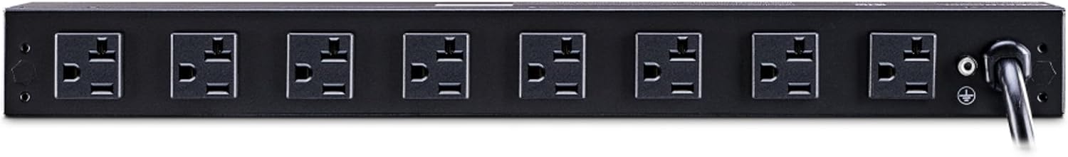 CyberPower PDU20M2F8R Metered PDU, 100-125V/20A (Derated to 16A), 10 Outlets, 1U Rackmount, 15 Foot Power Cord