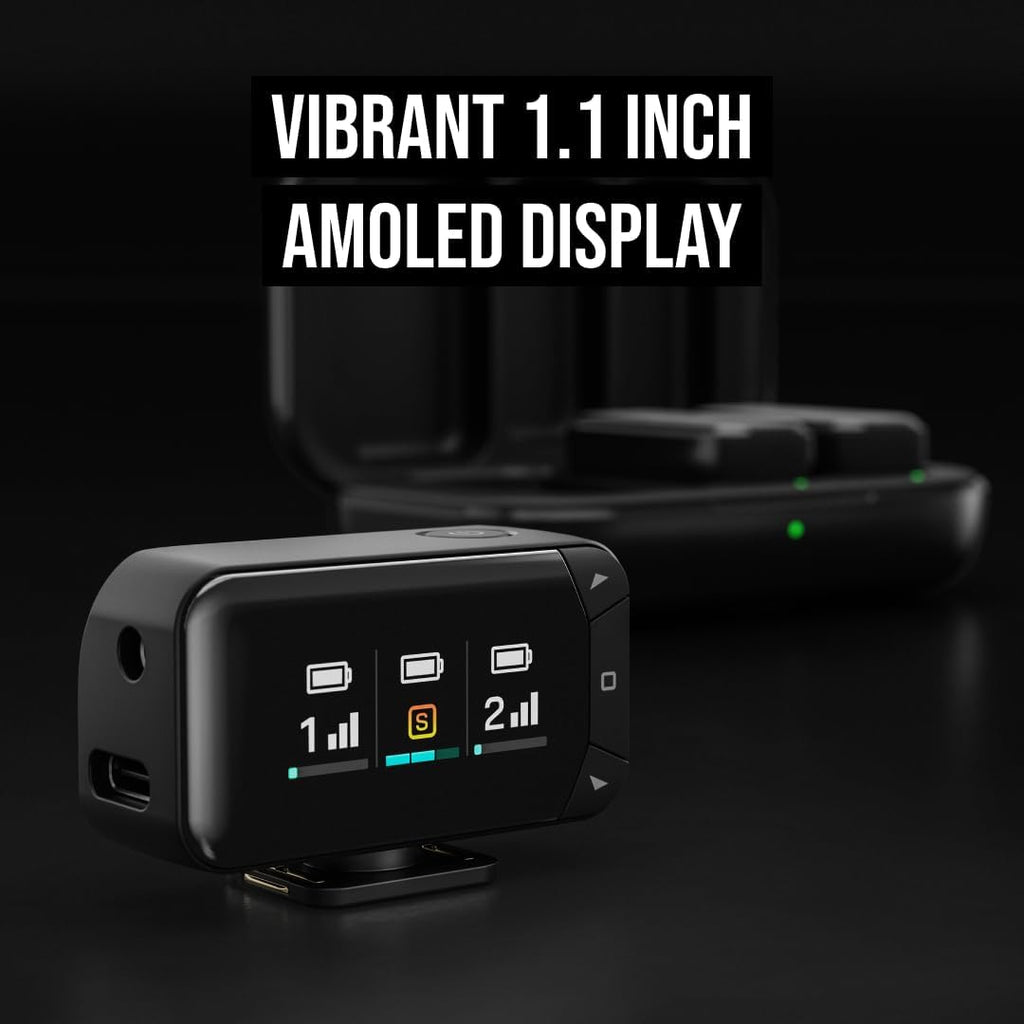 RØDE Wireless Micro - Compact Wireless Microphone Camera Kit, Two Mics with Camera Receiver, Smartphone Receiver, and Charge Case for Content Creation - USB-C, Black