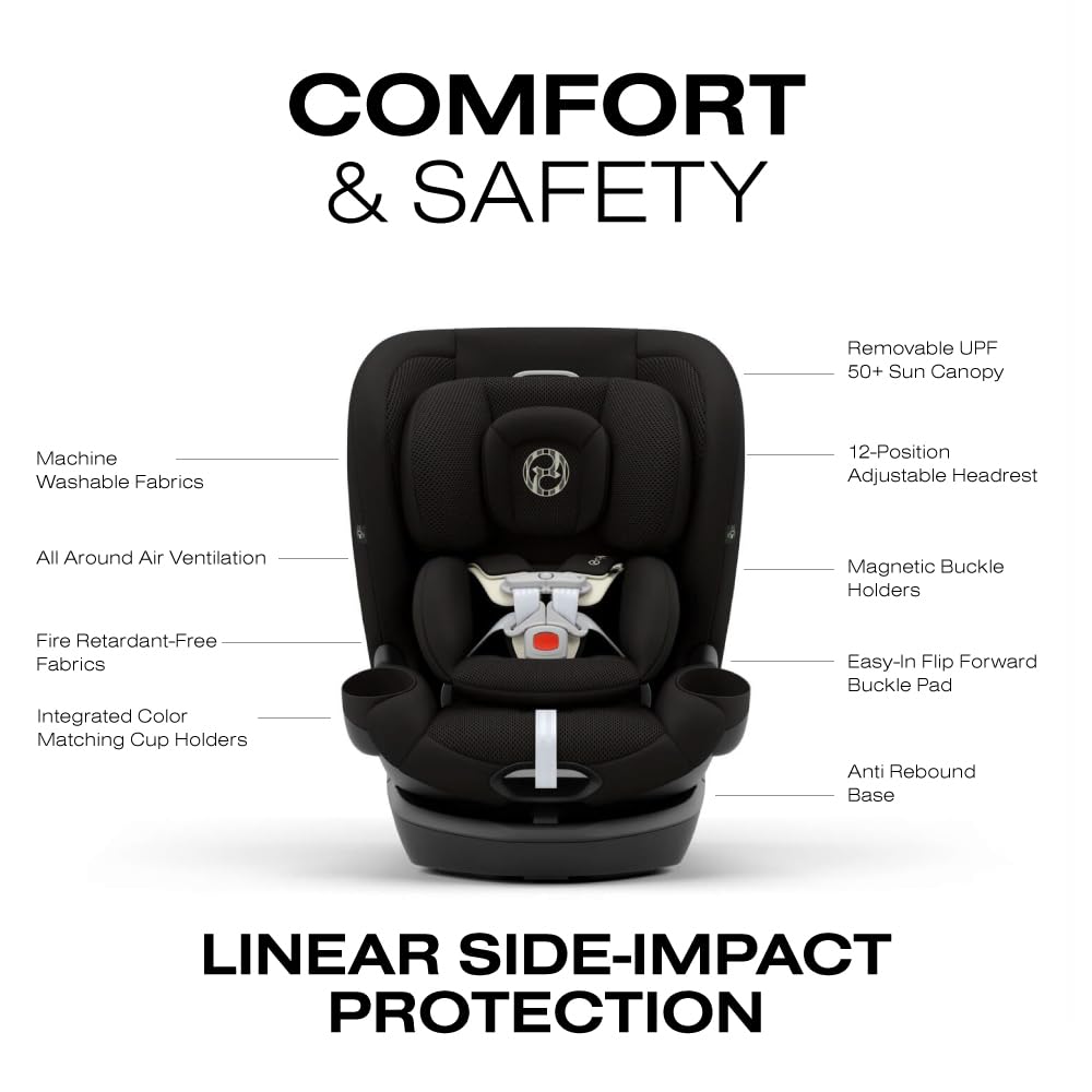 Callisto G 360 Rotating All-in-One Convertible Car Seat - Moon Black
