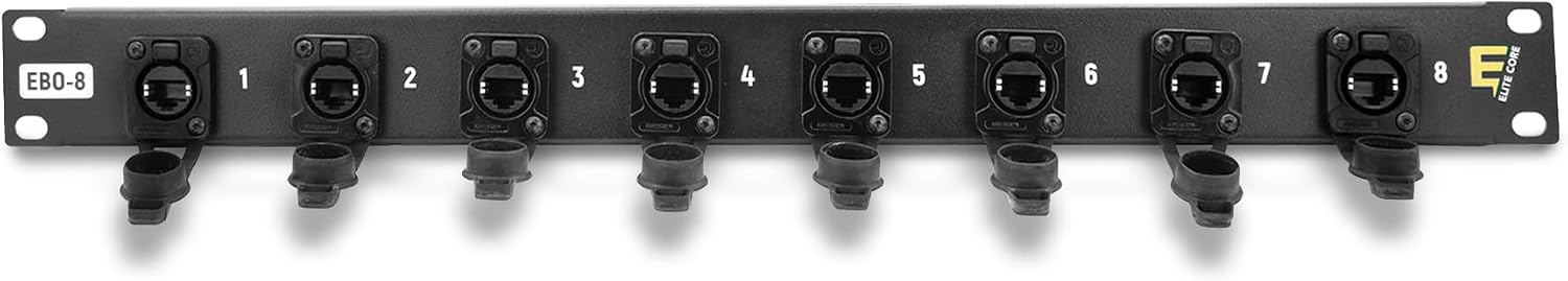 Elite Core EBO8 8-Channel EtherCON Breakout Panel, Shielded Cables (EC-EBO8-RS)