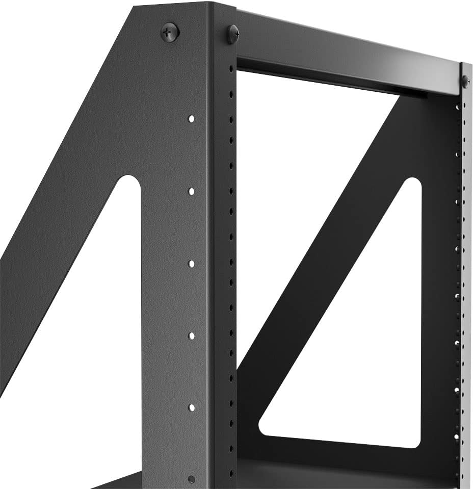 NavePoint 8U 2 Post Server Rack for 19 Inch Equipment, Freestanding Desktop Rack for AV, Networking, Data & IT Devices, Heavy Duty 2-Post Rack 8U 660lbs Weight Capacity, Black