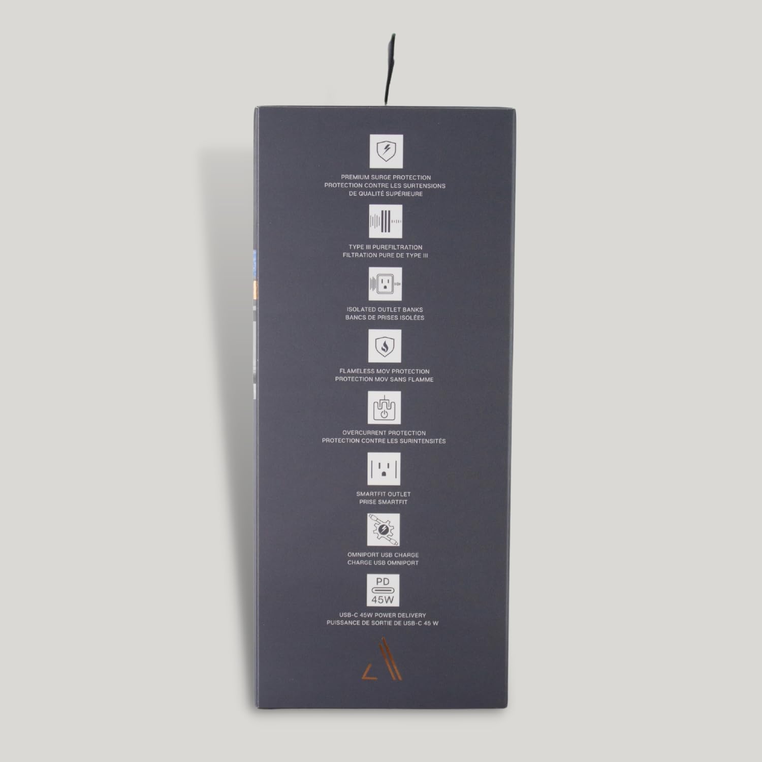 Austere VII Series, Wall Power 4 Outlet Surge Protector, 3500 Joules, Isolated EMI/RFI Filtering, 2 USB-C 45W & 20W Fast Chargers, 1 USB-A 2.4 amps, Overcurrent Protection, 6 Year Component Guarantee