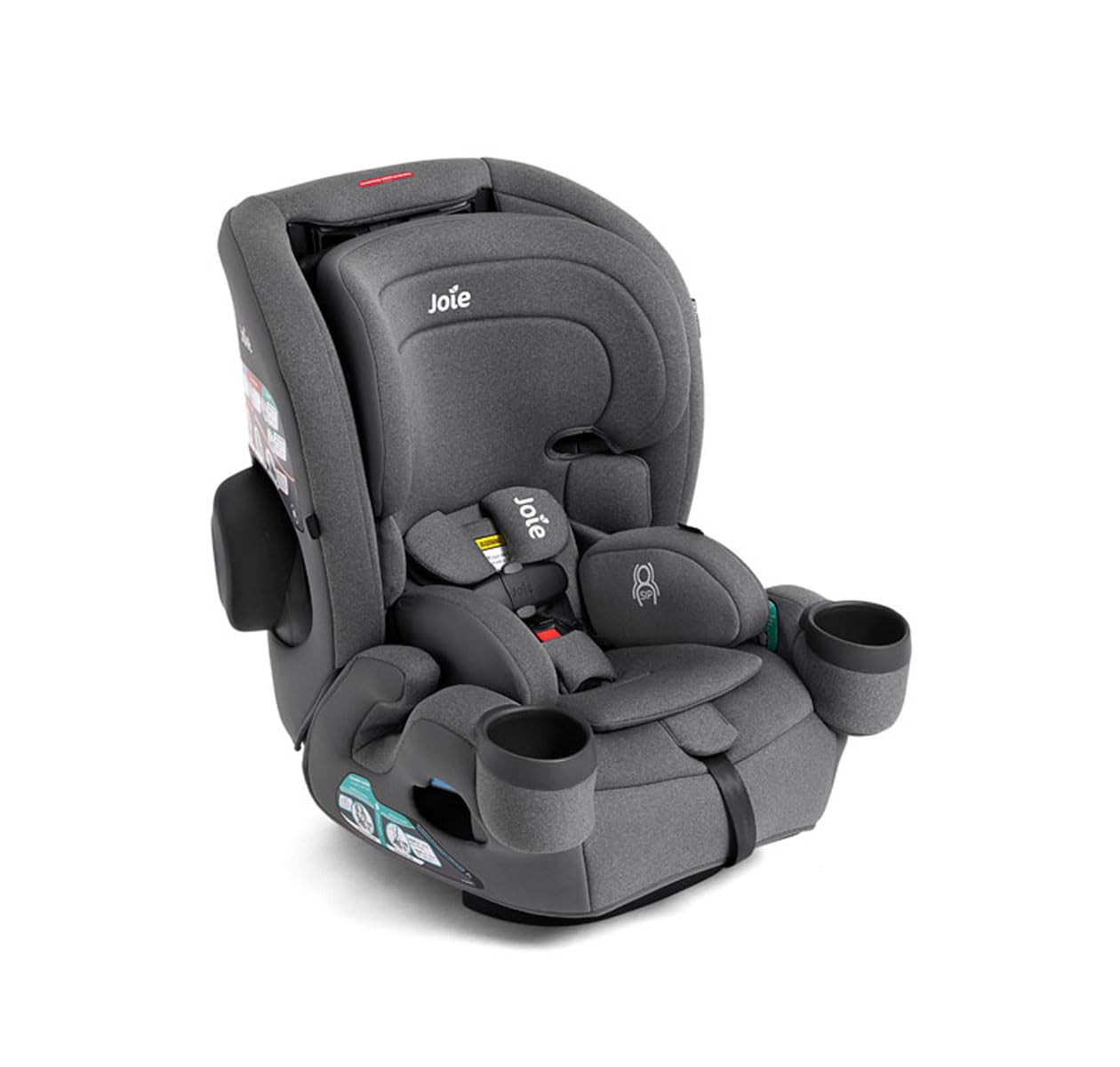 Joie Saffron SI 4-in-1 Car Seat – Car Seat for Infants to Toddlers to Big Kids - 4 Modes, 10-Position No-Rethread Headrest & Harness (Thunder)