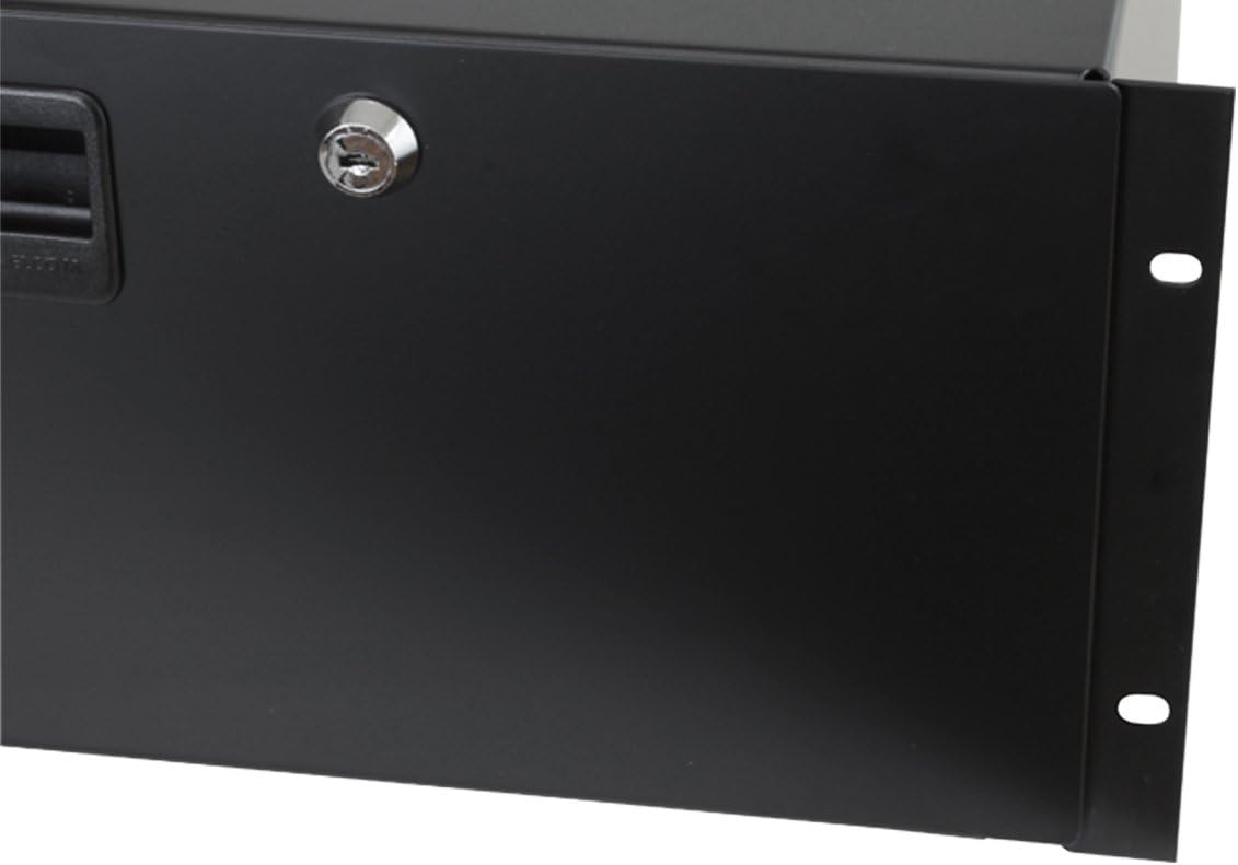 Penn Elcom 3234LK 4 Space (4U) Steel Rack Drawer with Slam Latch & Keyed Lock, 15.25 Inch Deep