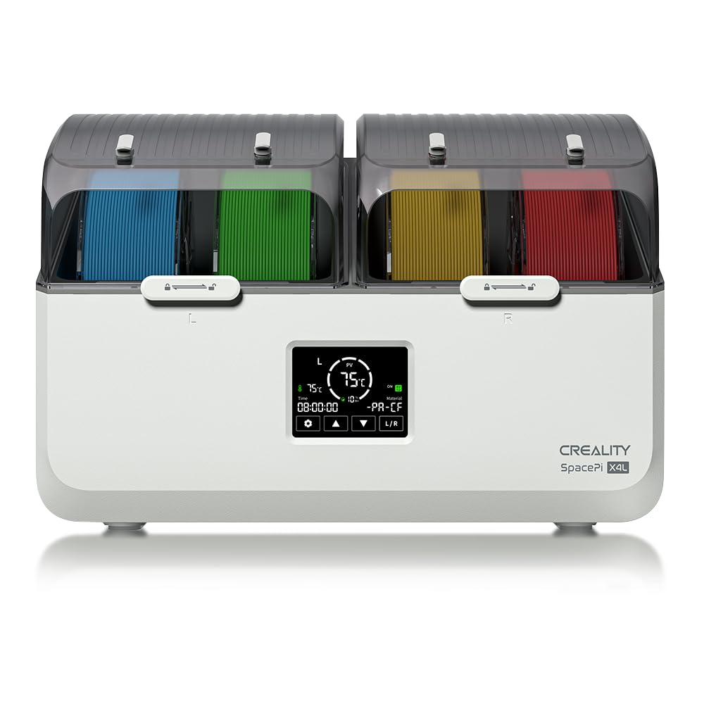 Creality Space Pi X4L Filament Dryer Box,4 Spools Filament Storage Box with Dual Independent Heating Chambers,200W PTC Heats Up to 75°C Rapid Drying for PLA,PETG,TPU,ABS,PET,PC,ASA,PA