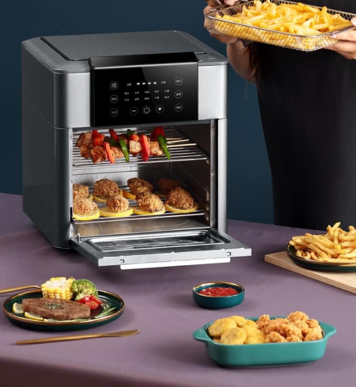 Air Fryer Toaster Oven Combo 13 Quarts 10-in-1 Countertop Convection Oven Rotisserie Dehydrator Double Layer Air Fryer Oven with Digital LED Screen 10 Cooking Presets 5 Accessories