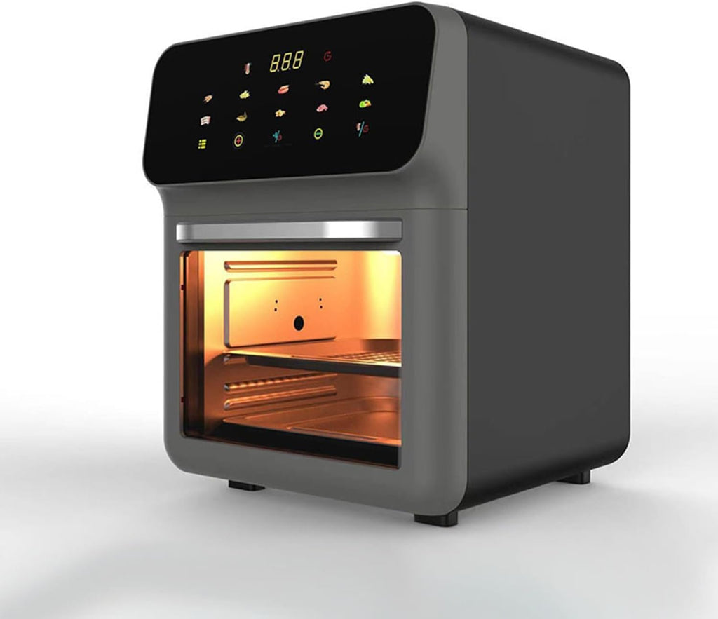 Air Fryer, Smart 11-In-1 Air Fryer Toaster Oven Combo with Grill, Digital Convection Oven Countertop Airfryer Fit，Bake, Roast, Reheat, Broil, Dehydrate, Easy Clean(Gray)