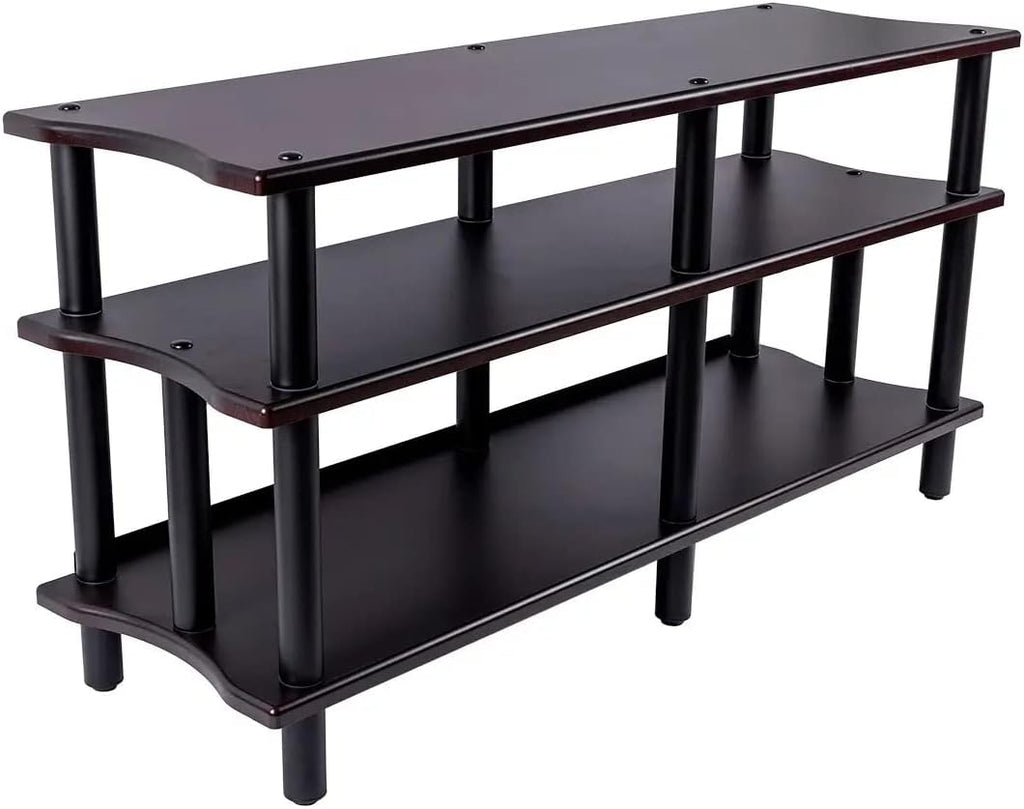 Monolith Heavy Duty Double-Wide XL 3-Tier AV Stand - 300 Lbs Weight Capacity Per Shelf, Organize and Display Your AV Components, Home Theater or Entertainment System, 60 Inches Wide, Espresso