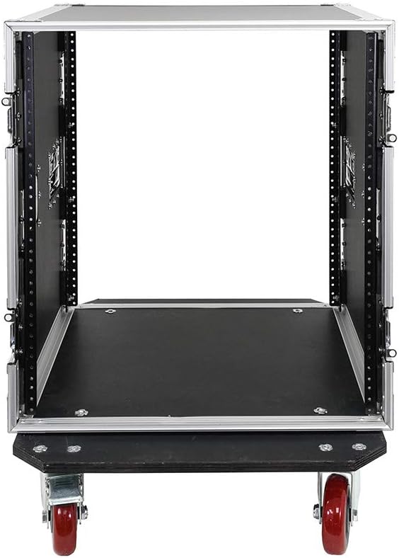 Seismic Audio - 12 Space Pro Audio DJ Road Rack Case with Casters - 12U Pro Tour Grade Rack