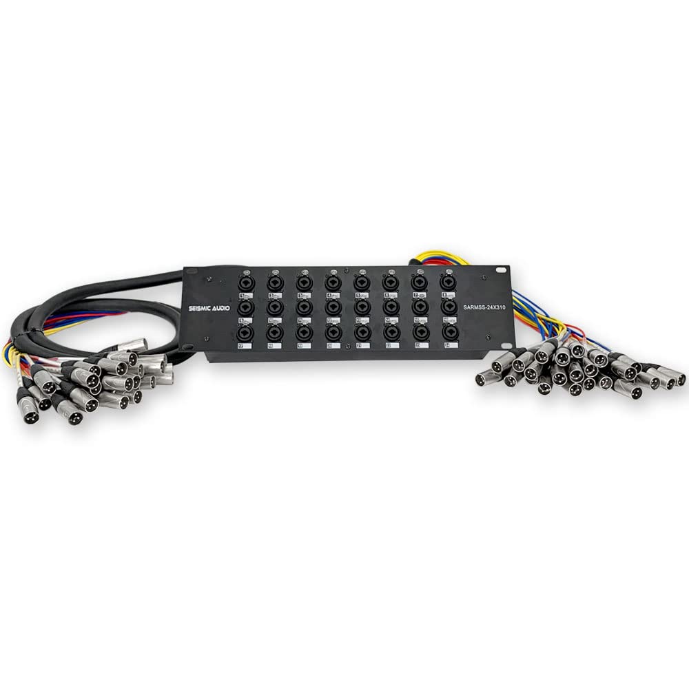 Seismic Audio SARMSS-24x310-24 Channel XLR TRS Combo Splitter Snake Cable - 3' and 10' XLR Trunks
