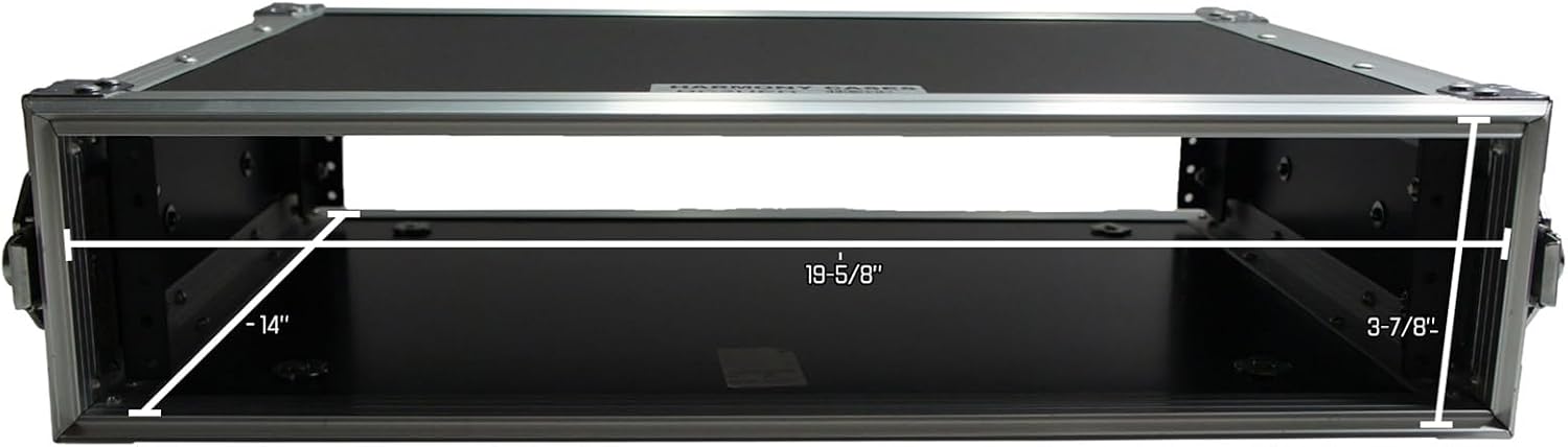 Harmony Audio Cases HC2UED Pro DJ Flight 2U FX Effect 16' Depth Road Vertical Case