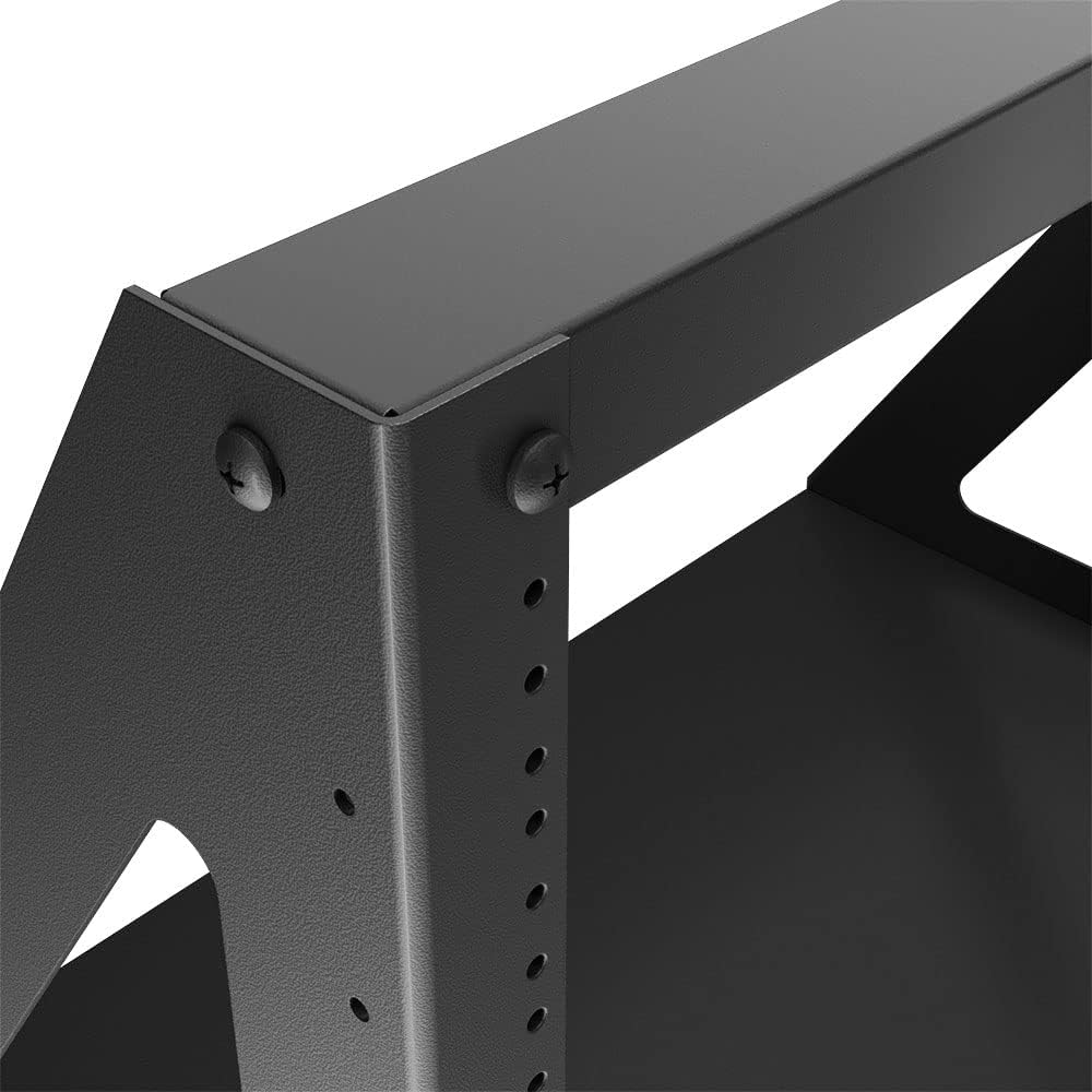 NavePoint 8U 2 Post Server Rack for 19 Inch Equipment, Freestanding Desktop Rack for AV, Networking, Data & IT Devices, Heavy Duty 2-Post Rack 8U 660lbs Weight Capacity, Black