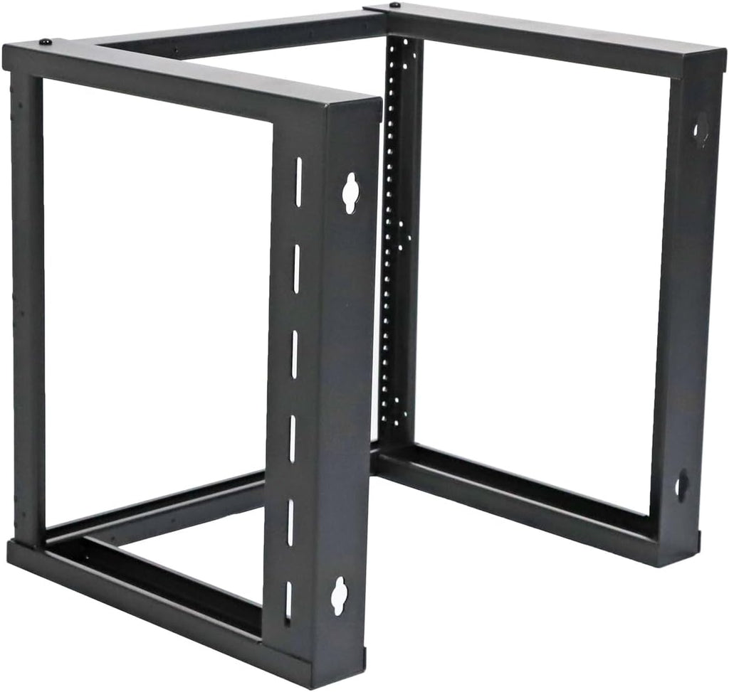 AEONS 9U Open Frame Wall Mount 19-Inch IT Network Server A/V Equipment Rack 16' Depth 12-24 Threaded 2-Post Mounting, Black
