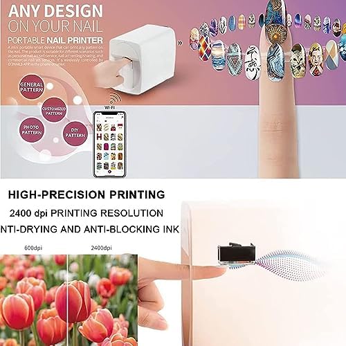 3D Nail Art Printer, Automatic Portable Nail Painting Machine with WiFi/USB/Digital DIY for Kids & Studios, Green Color - Perfect for Creative Nail Designs and Artistry