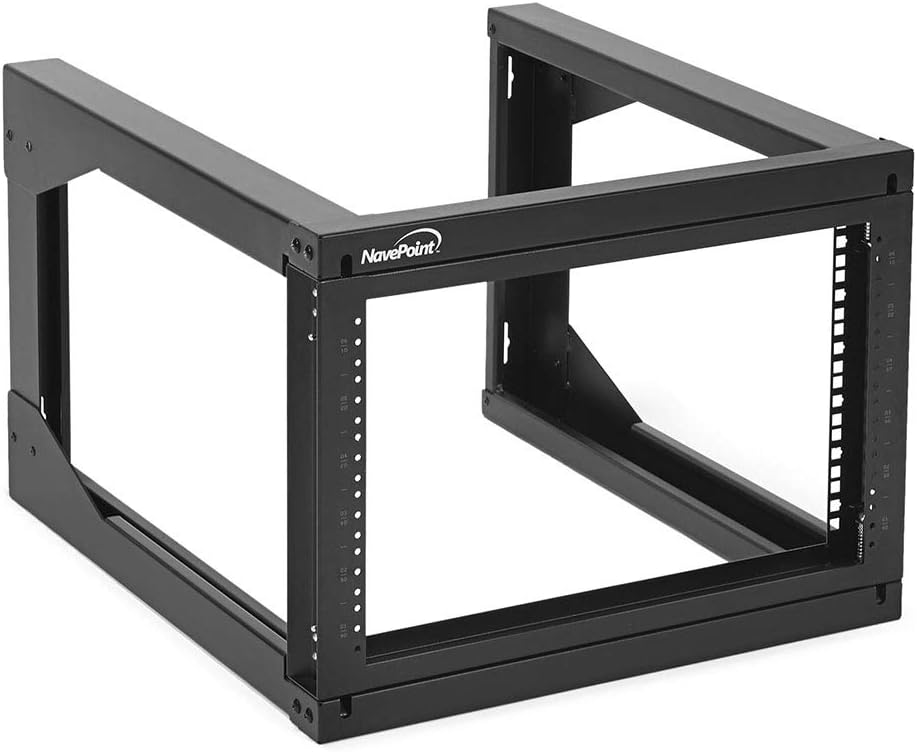 NavePoint 6U Server Rack with Swing Gate - Wall Mount Rack for 19 Inch IT & AV Equipment - 24' Deep, Black