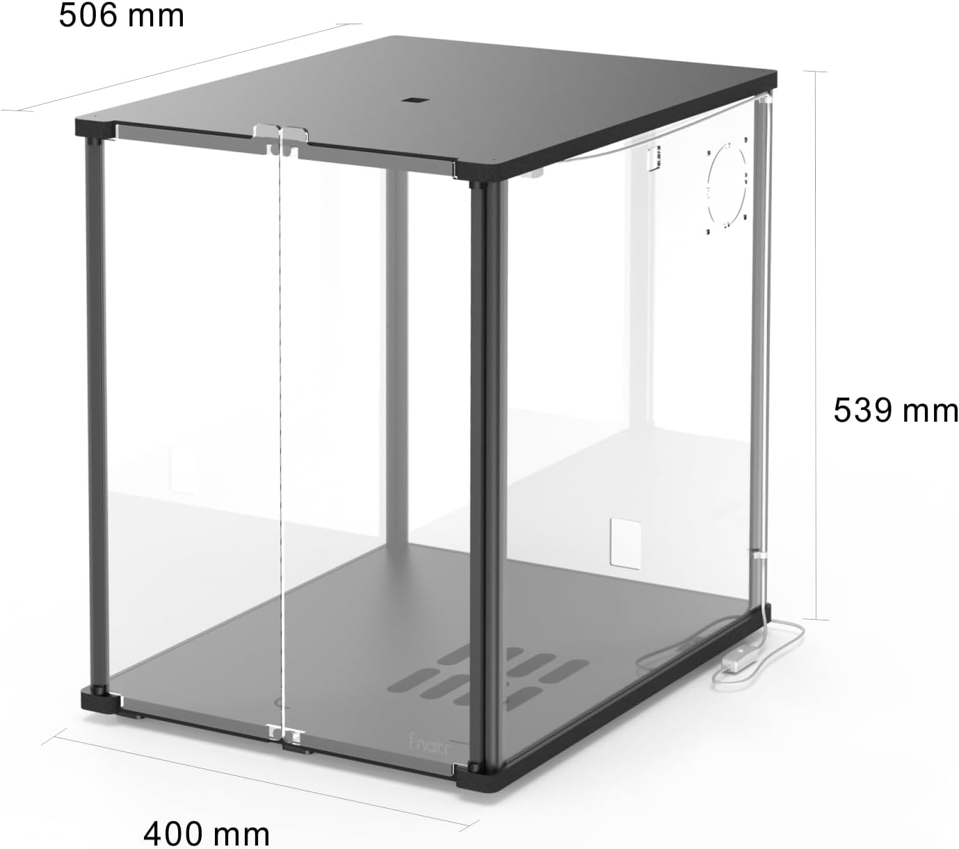 3D Printer Enclosure for Bambu Lab A1 Mini - Fume & Odor Control, Ventilation Cutout for Air Purification, Overheating Protection, LED Light, Versatile AMS Lite Placement, Black